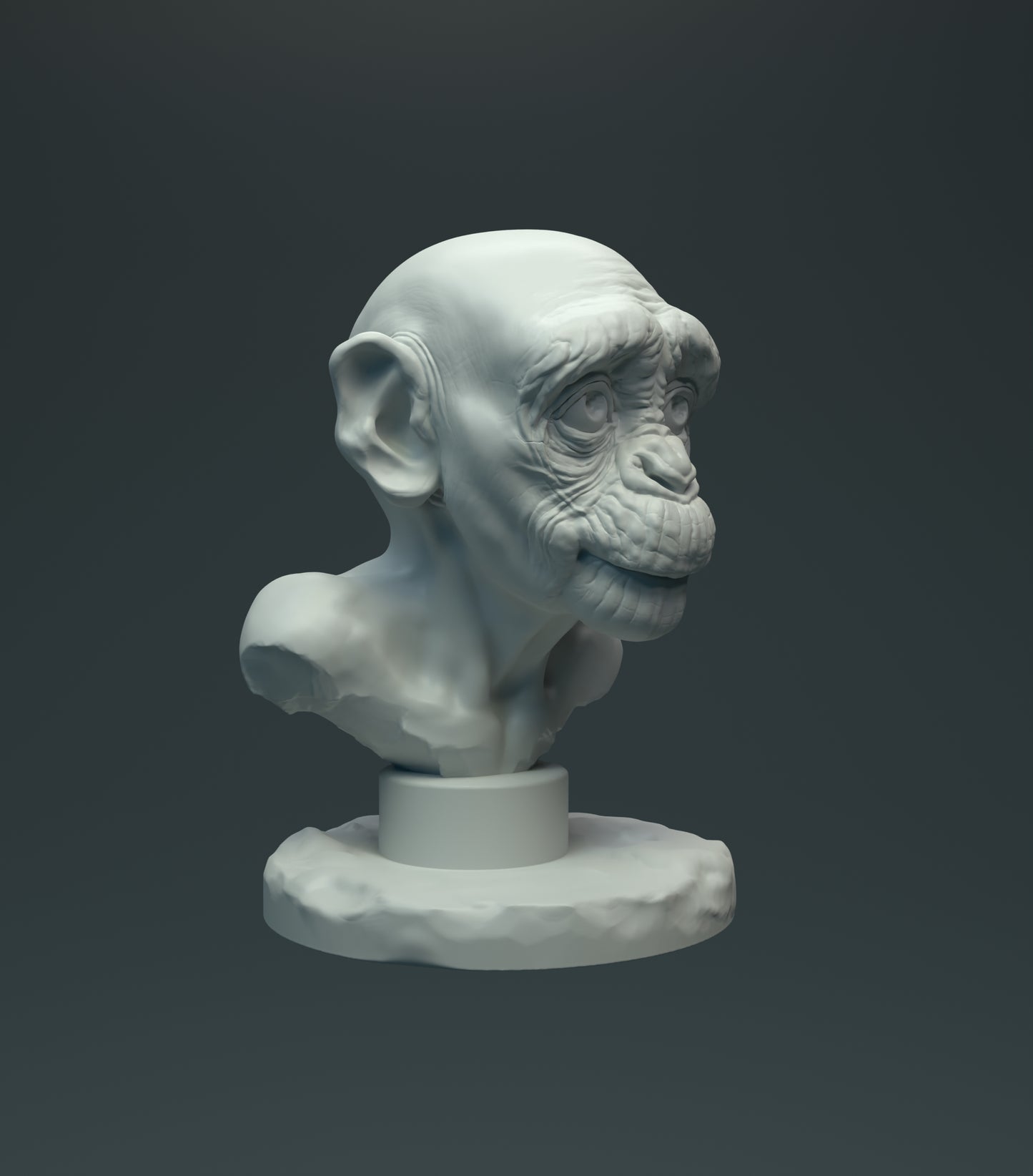 Baby Chimp Bust - Animal Den Miniatures