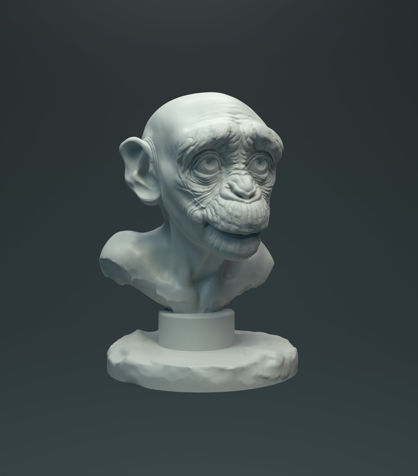 Baby Chimp Bust - Animal Den Miniatures