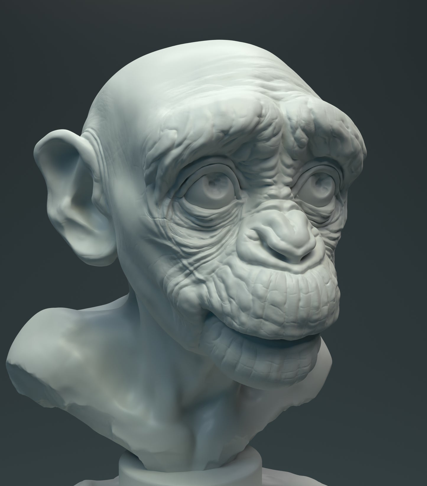 Baby Chimp Bust - Animal Den Miniatures