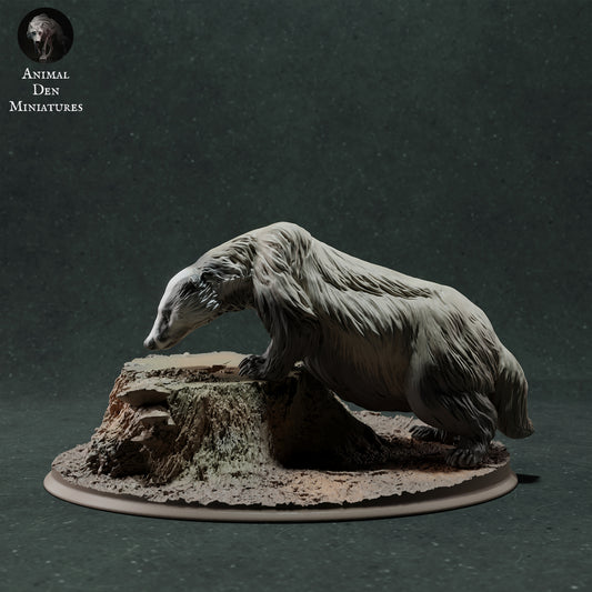 European Badger Sniffing - Animal Den Miniatures