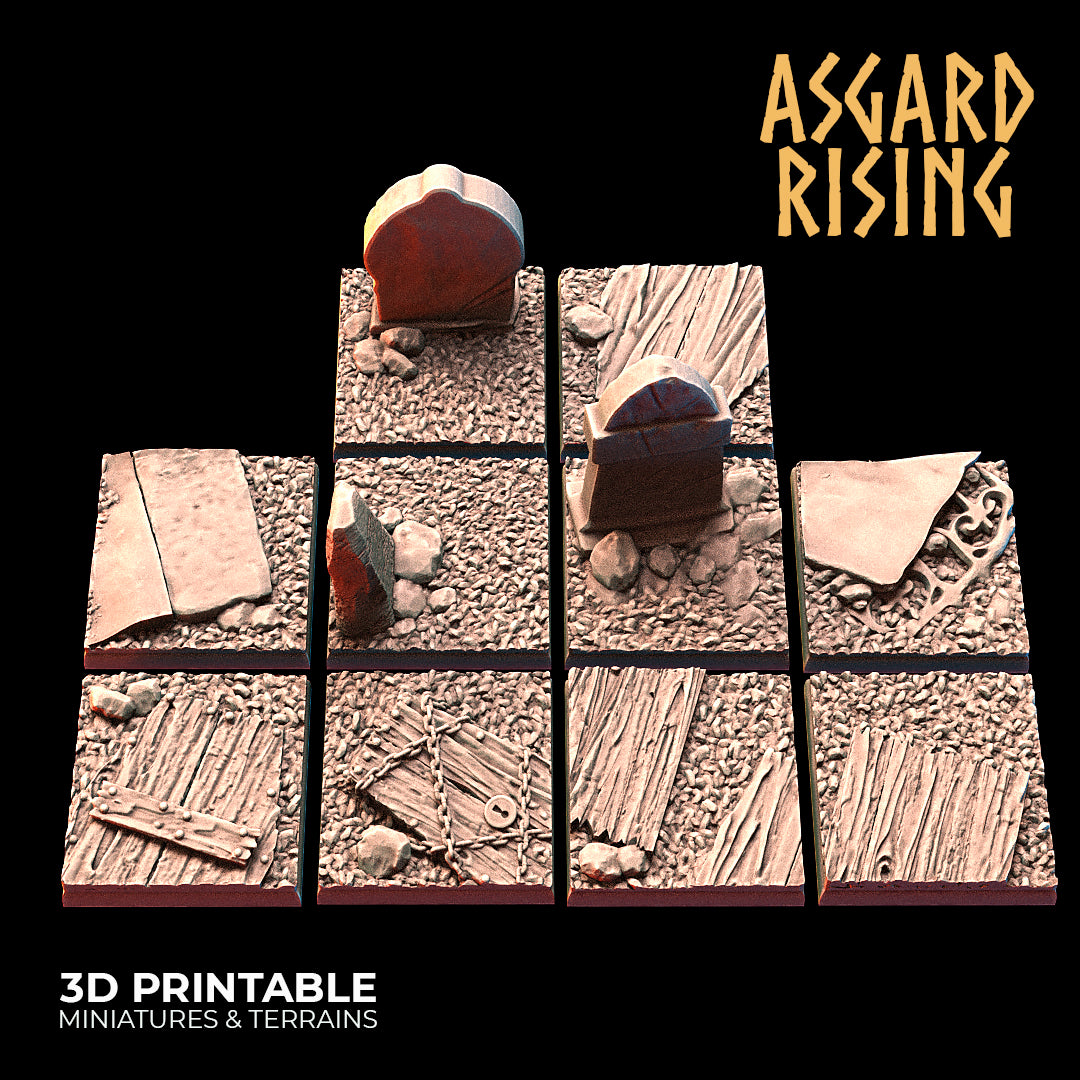 Graveyard - 10x 20mm Square Bases - Asgard Rising