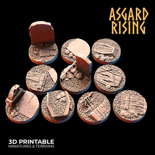 Graveyard - 10x 25mm Round Base - Asgard Rising