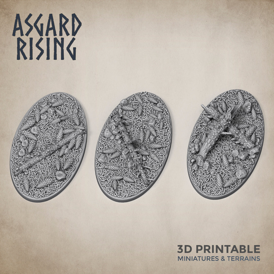 CONIFERS 3 x Oval Base 35x60mm  - Asgard Rising