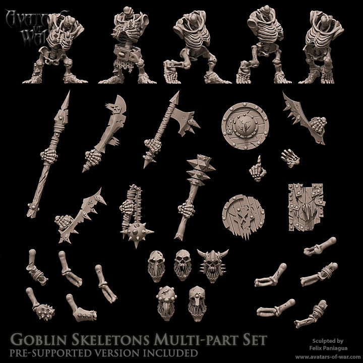 5x Goblin Skeletons multipart set - Avatars of War