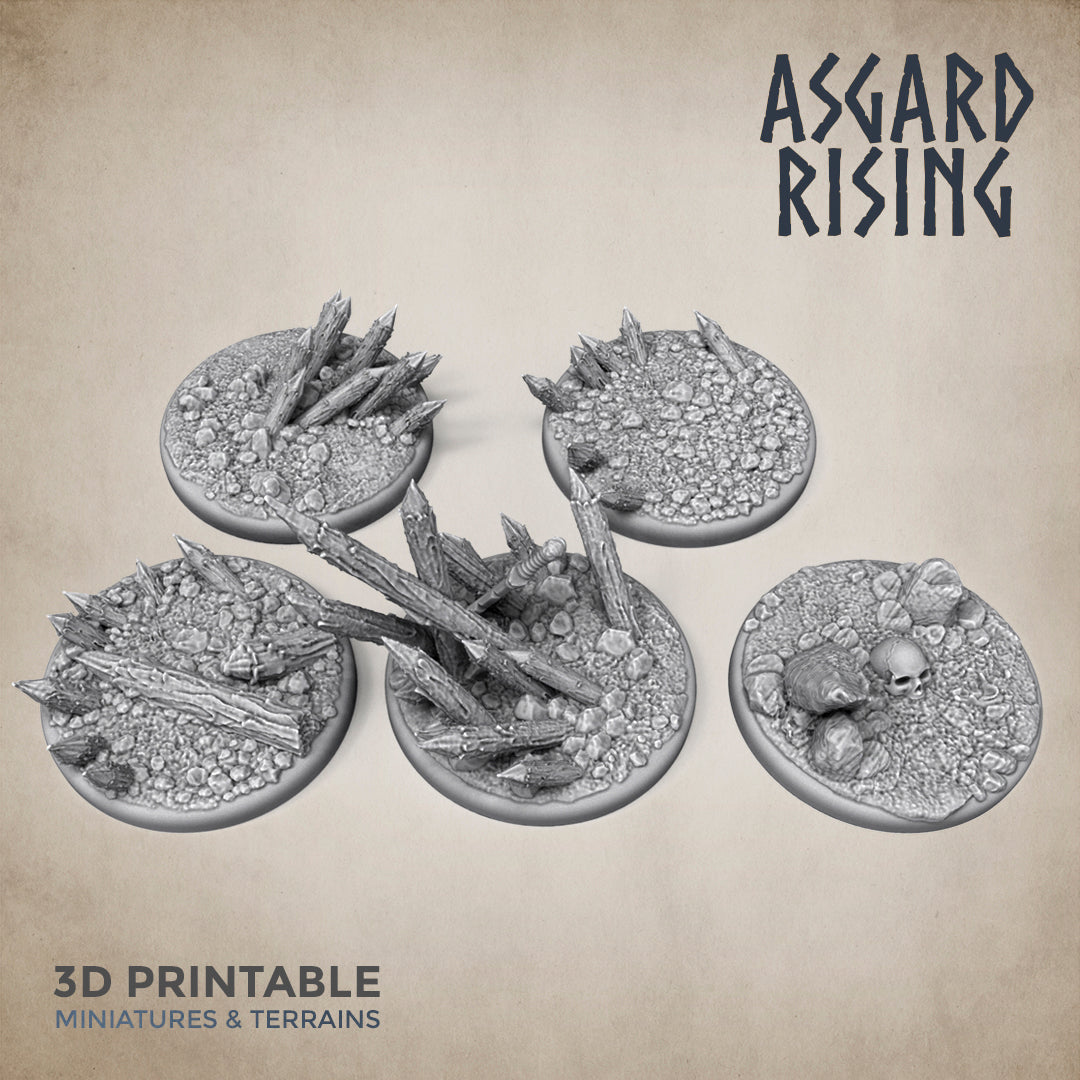 Battle Ground - 5x Round Bases 25mm - Asgard Rising