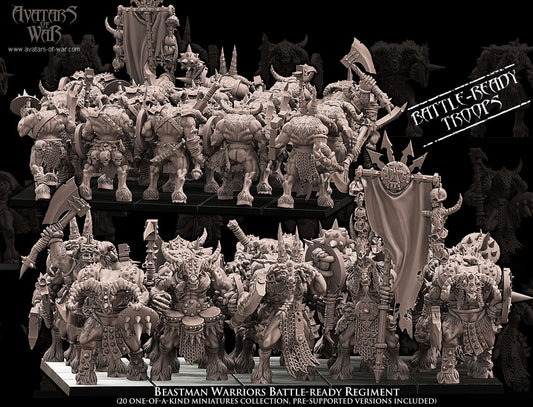 Beastman Warriors Battle-Ready regiment (20 Beastmen) - Avatars of War