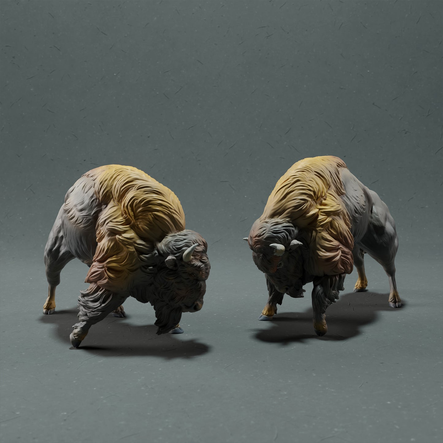 American Bison - Fight - Animal Den Miniatures