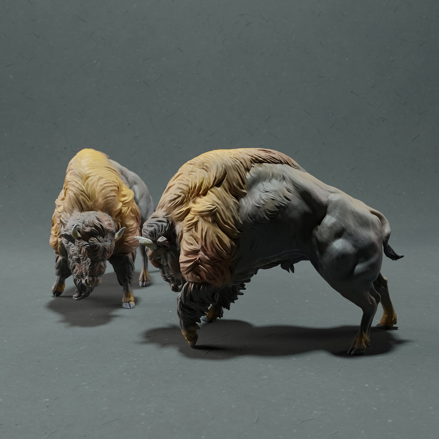 American Bison - Fight - Animal Den Miniatures