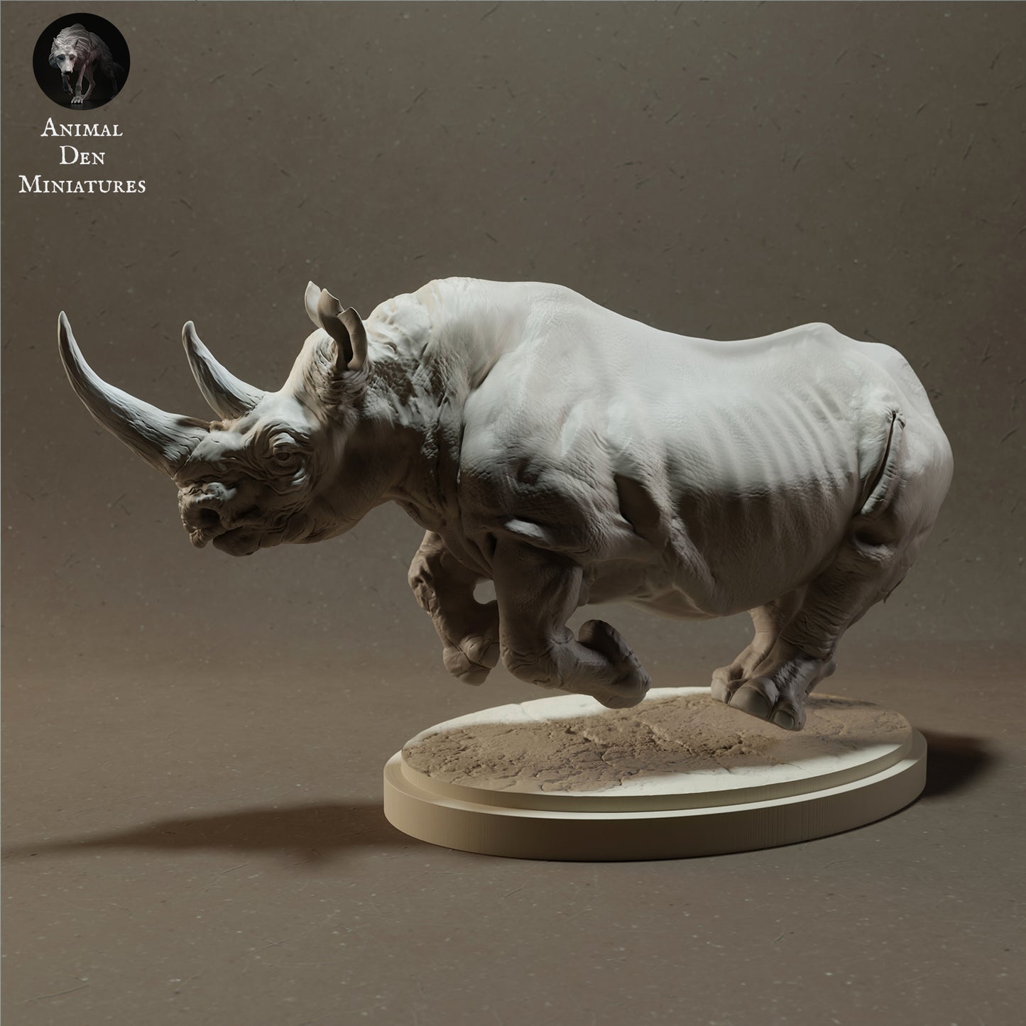 Black Rhino Charging - Animal Den Miniatures