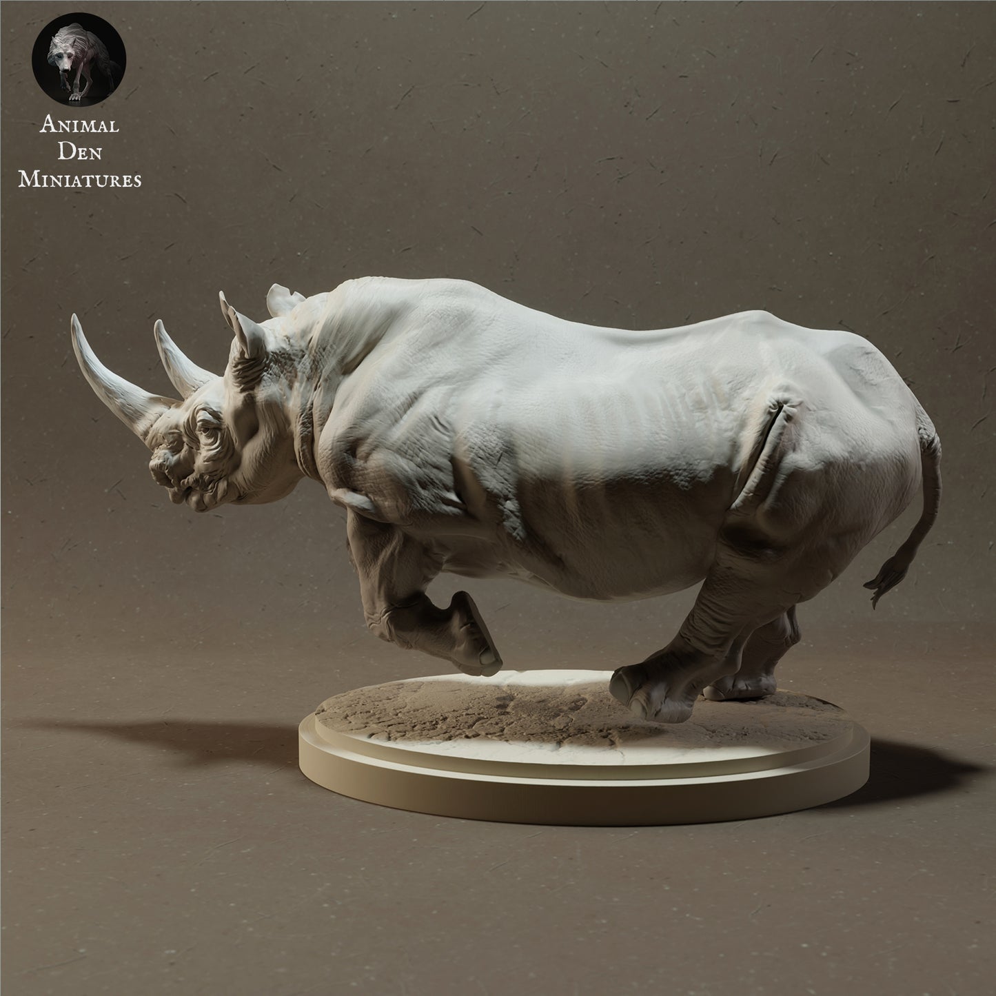 Black Rhino Charging - Animal Den Miniatures