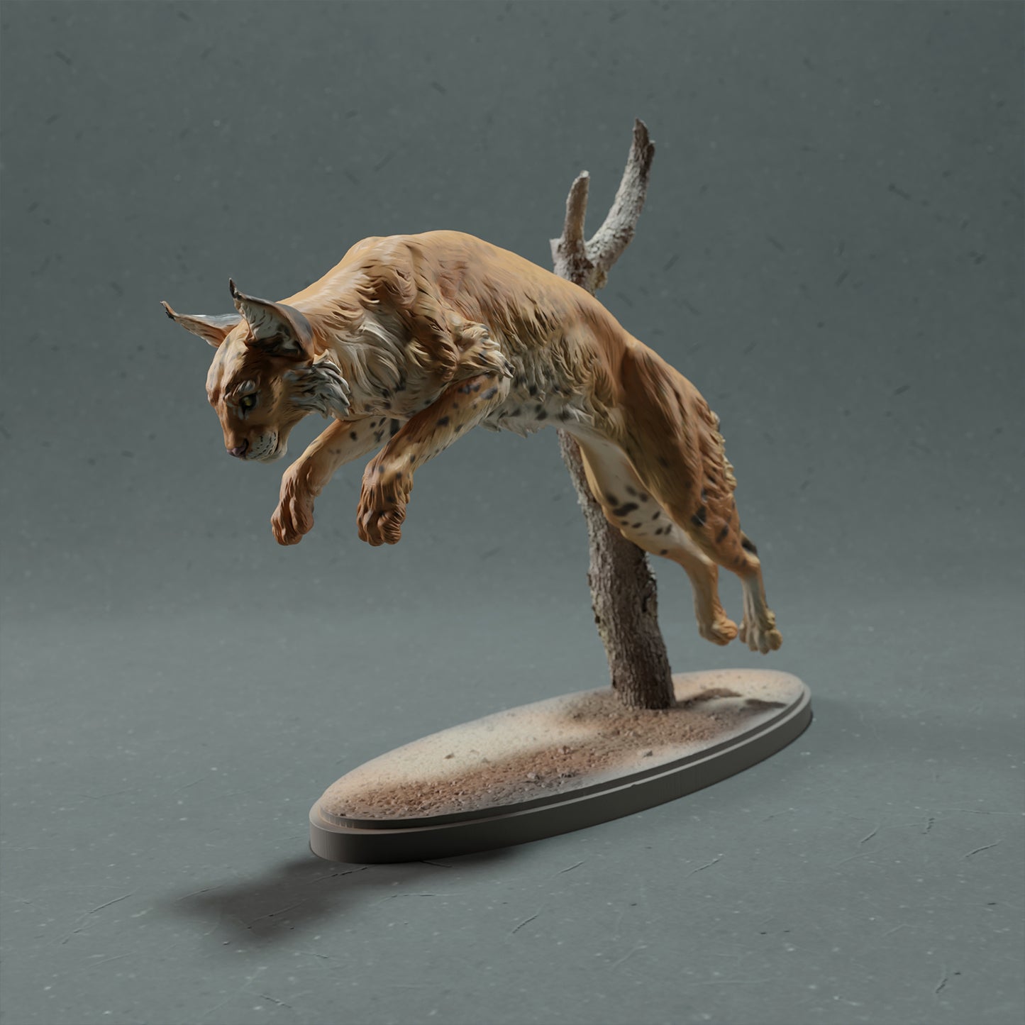 Bobcat / Lynx - Leap - Animal Den Miniatures