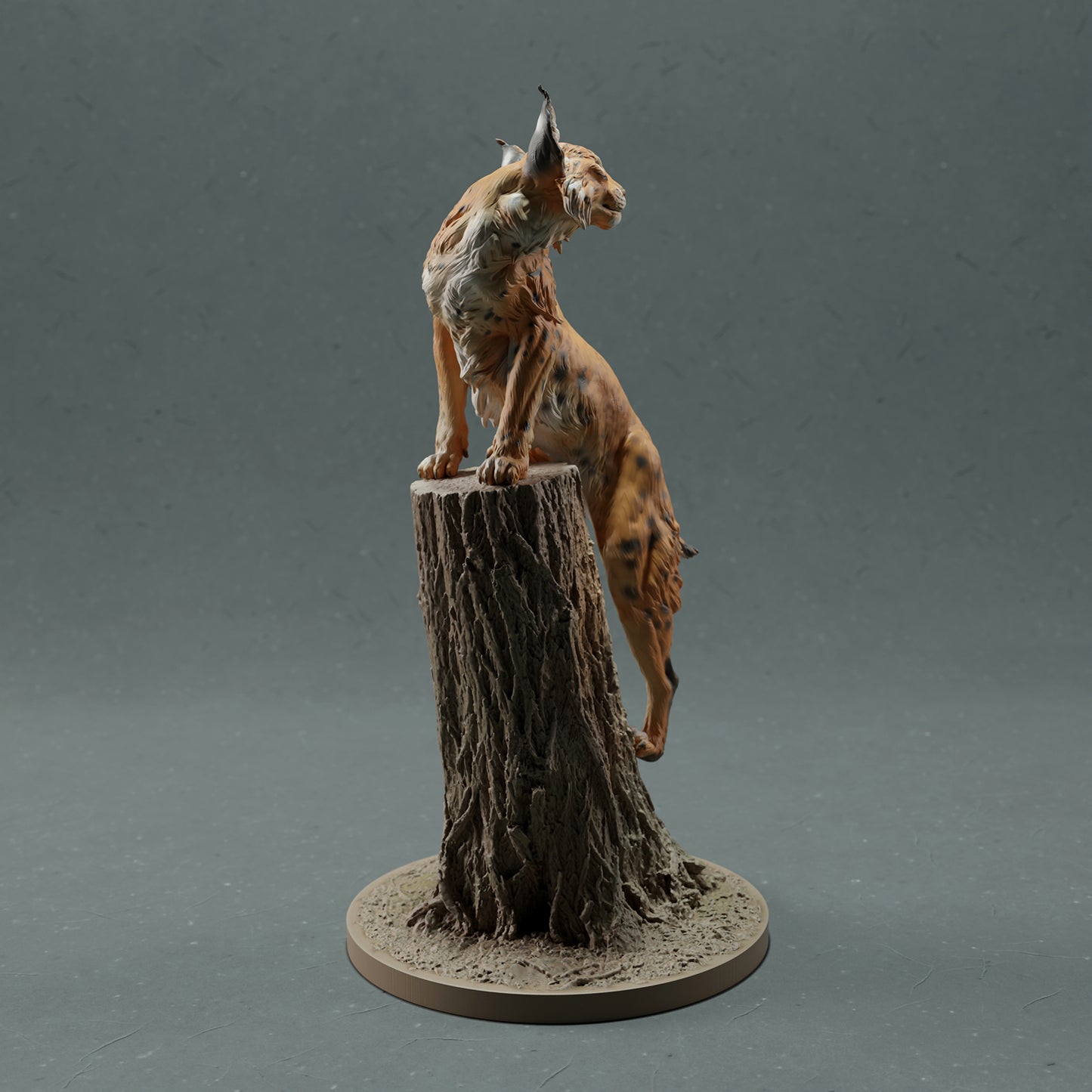 Bobcat / Lynx - on tree - Animal Den Miniatures