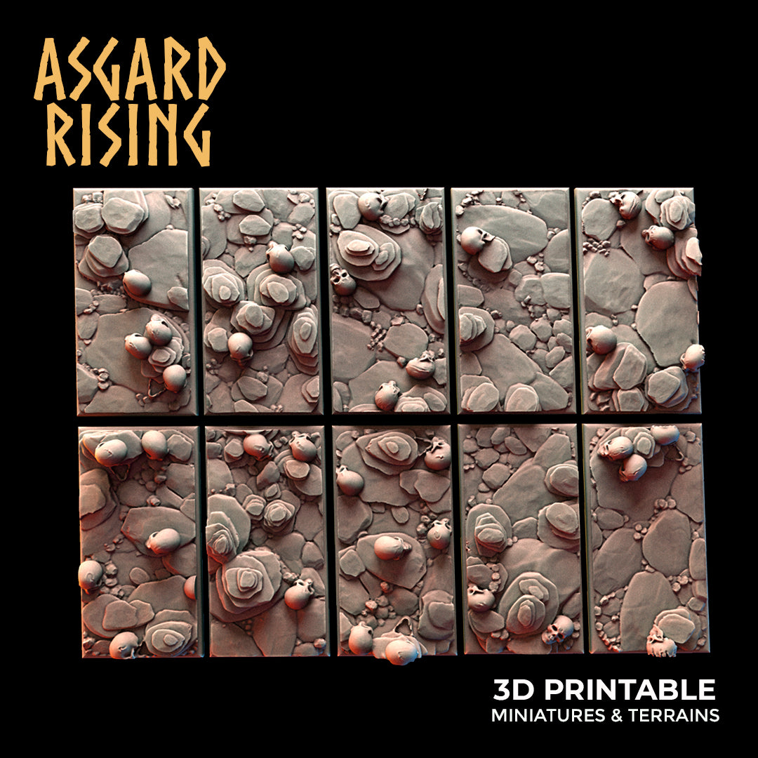 Burial Ground - 10 x 50x25mm Rectangle Base - Asgard Rising