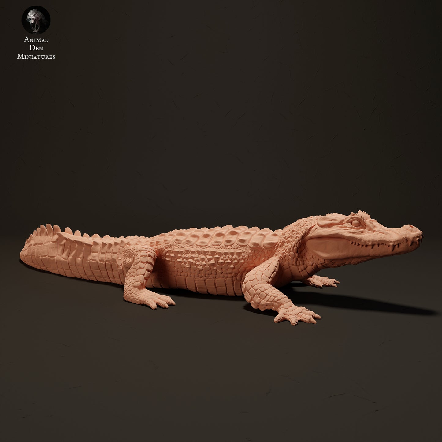 Black Caiman Sunbathing - Animal Den Miniatures