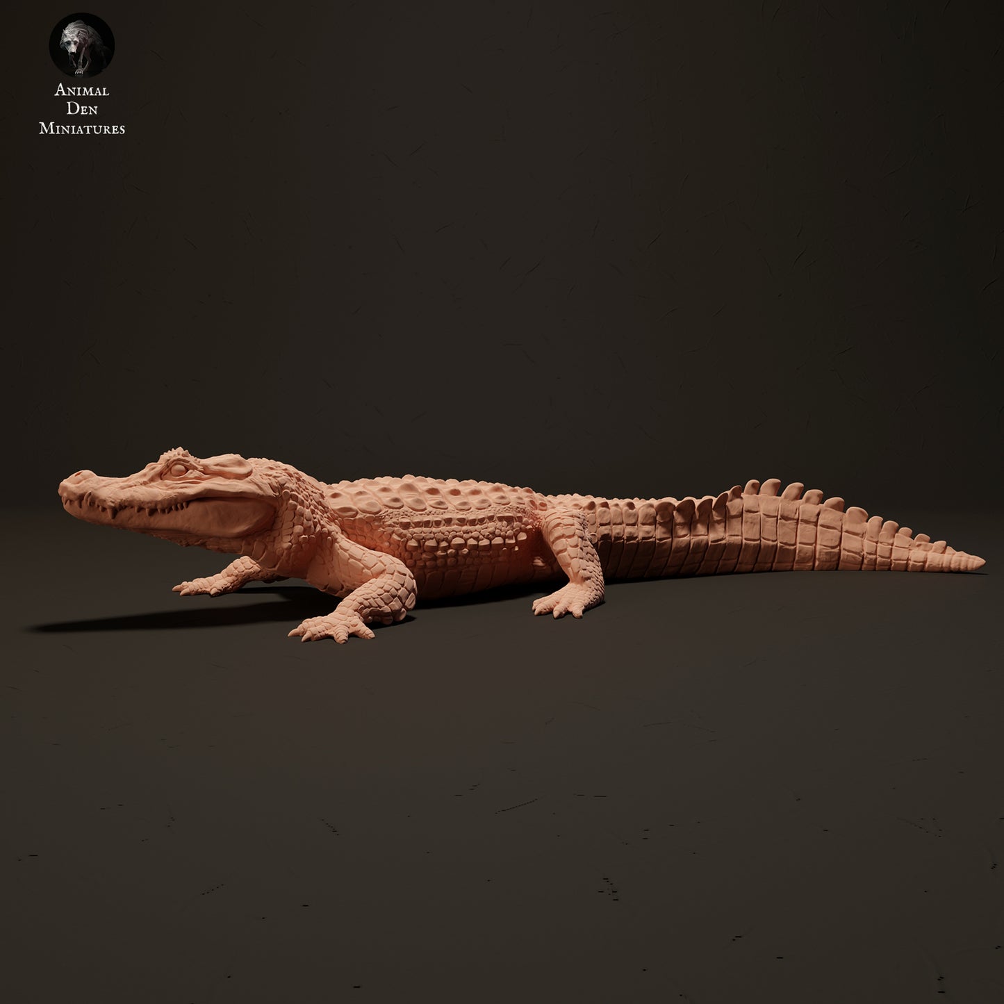 Black Caiman Sunbathing - Animal Den Miniatures