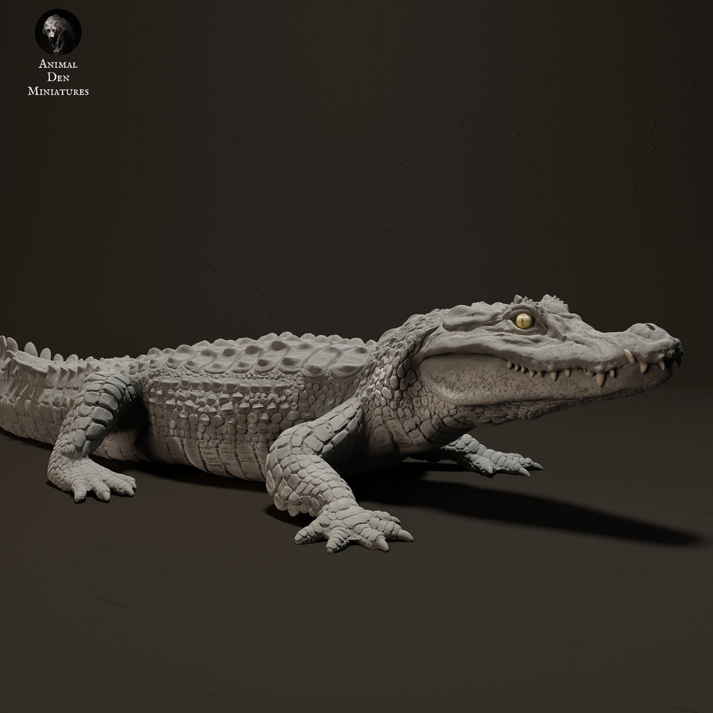 Black Caiman Sunbathing - Animal Den Miniatures