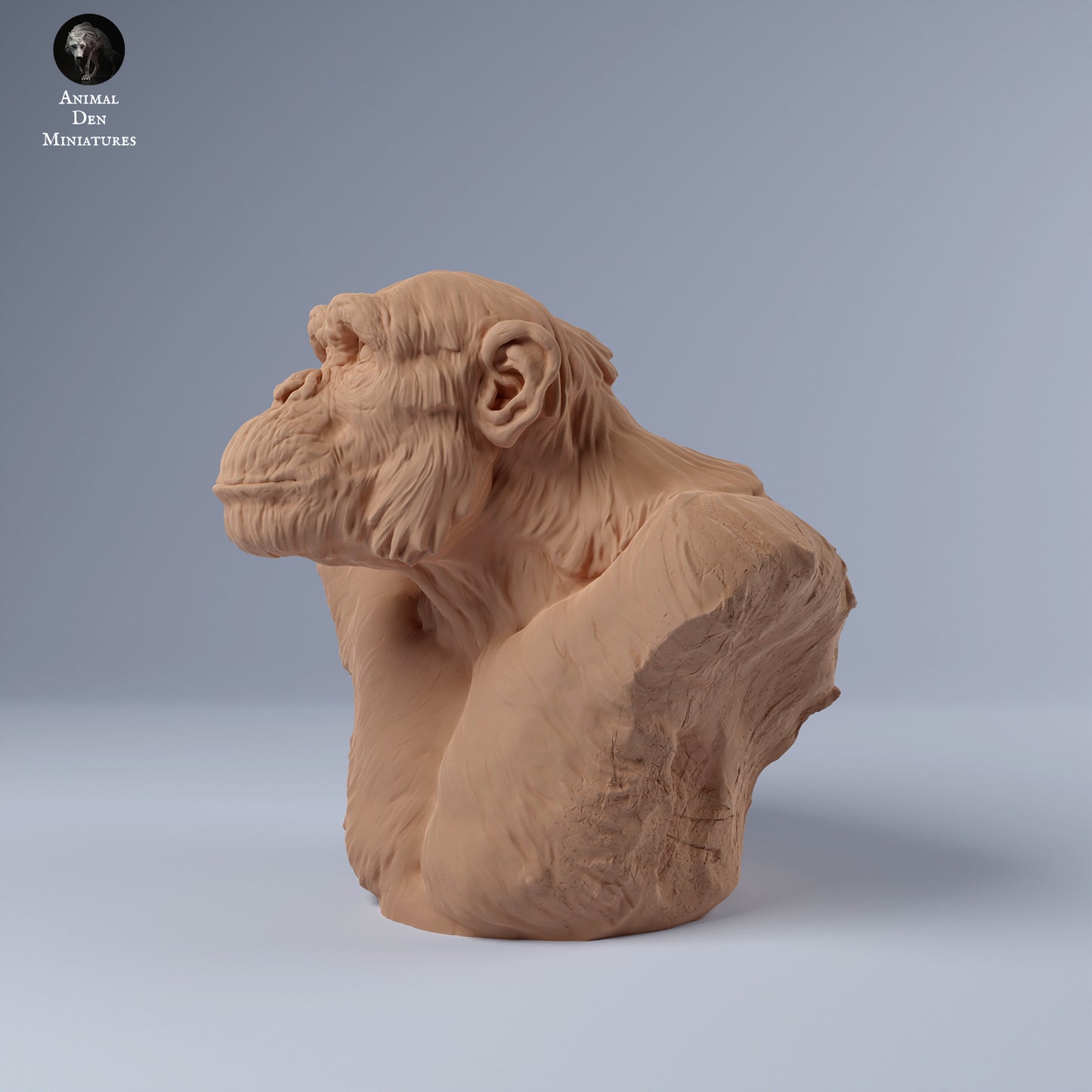 Chimp Male Bust - Animal Den Miniatures