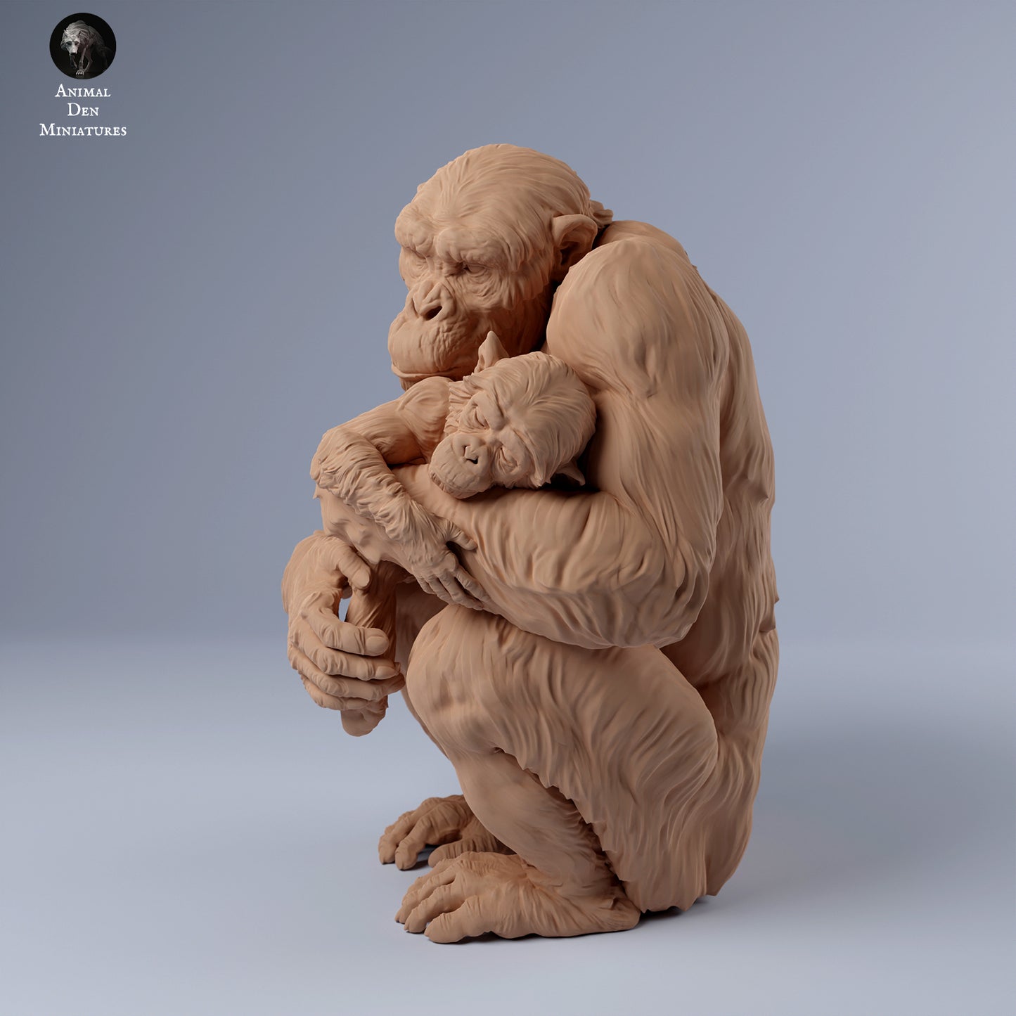 Chimp Female with Baby - Animal Den Miniatures