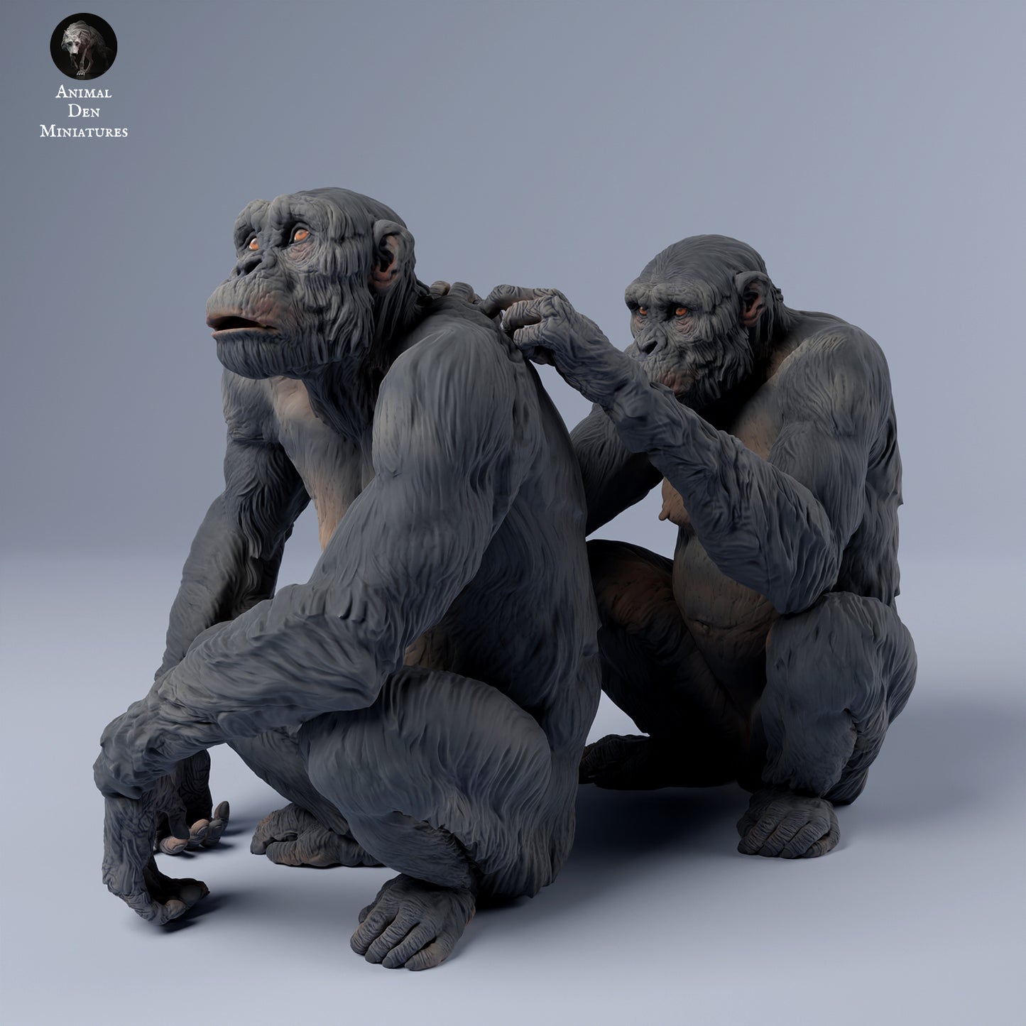 Chimps Grooming - Animal Den Miniatures