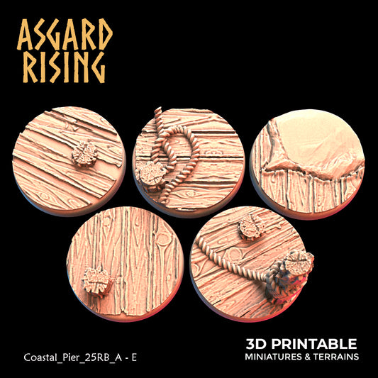 Coastal Pier - 5x 25mm Round Base (ver. 1)  - Asgard Rising