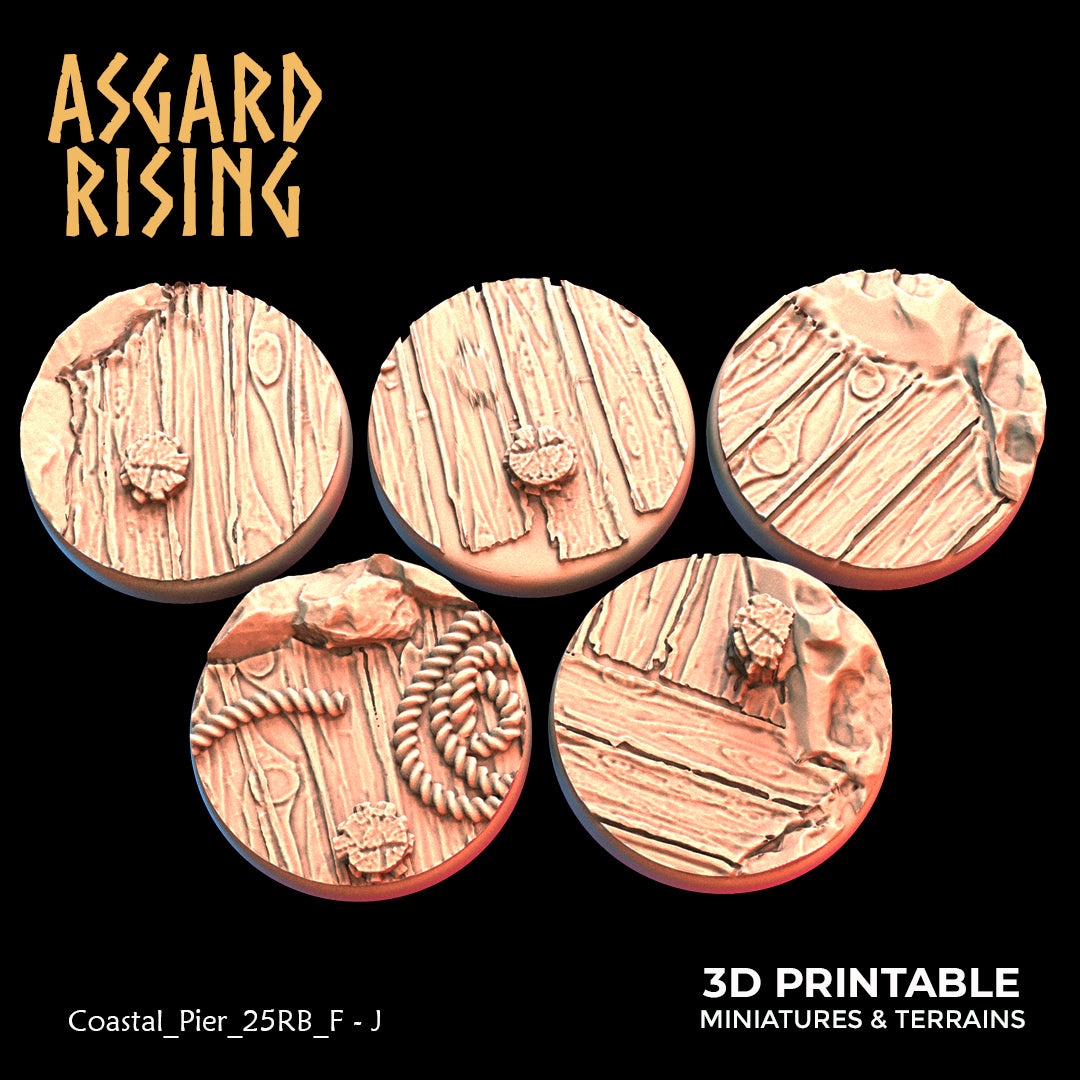 Coastal Pier - 5x 25mm Round Base (ver. 2)  - Asgard Rising