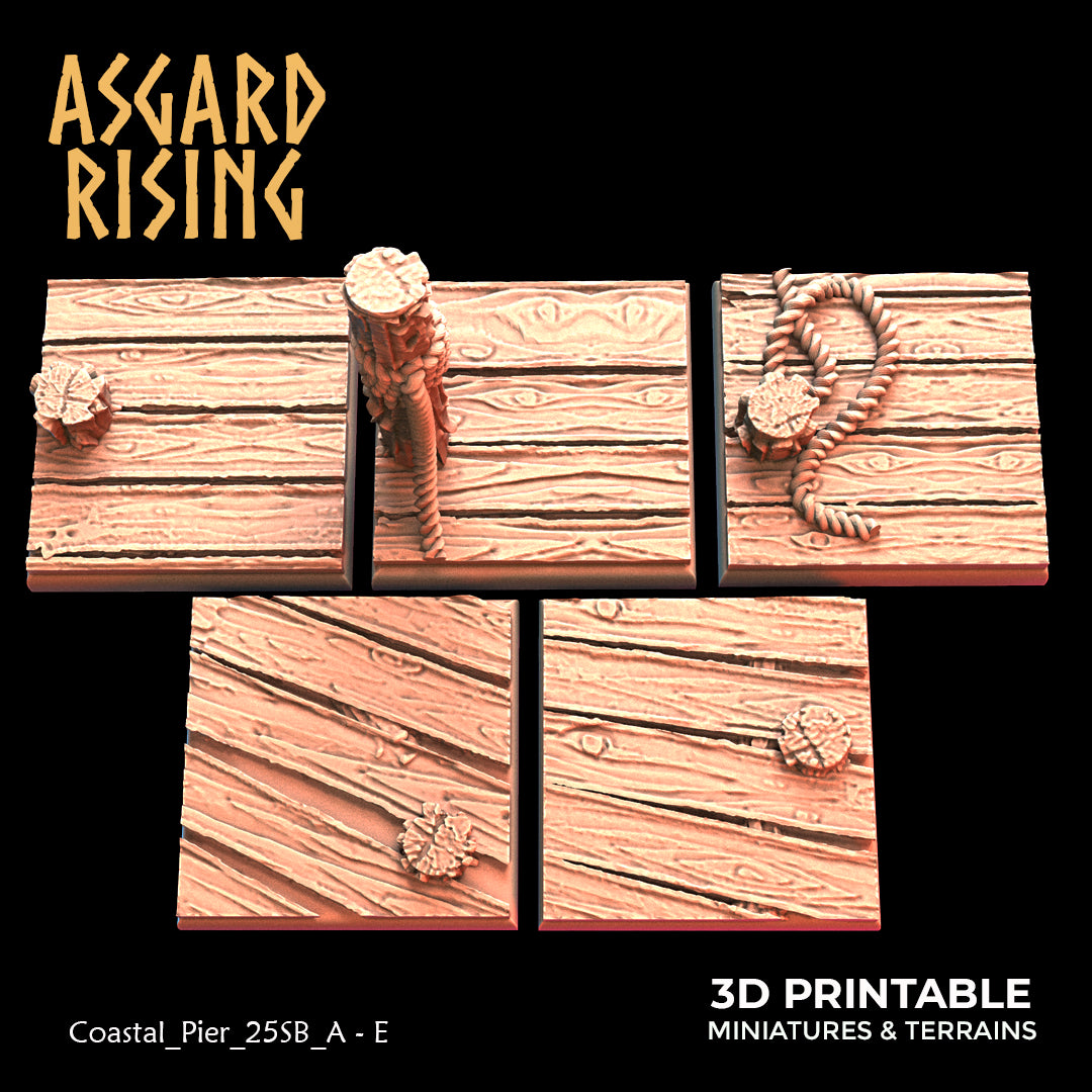 Coastal Pier - 5x 25mm Square Base (ver. 1) - Asgard Rising