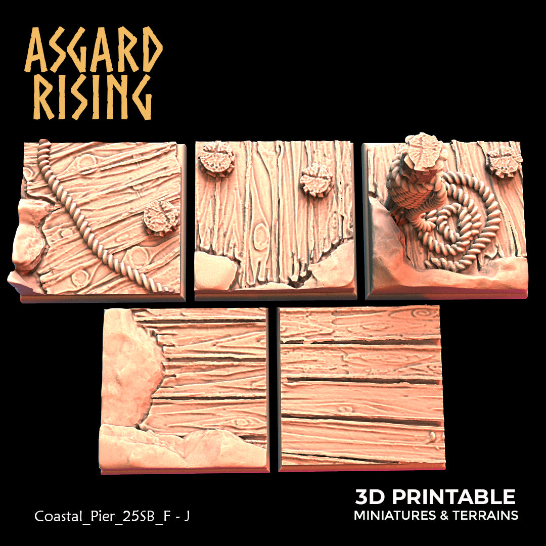 Coastal Pier - 5x 25mm Square Base (ver. 2) - Asgard Rising