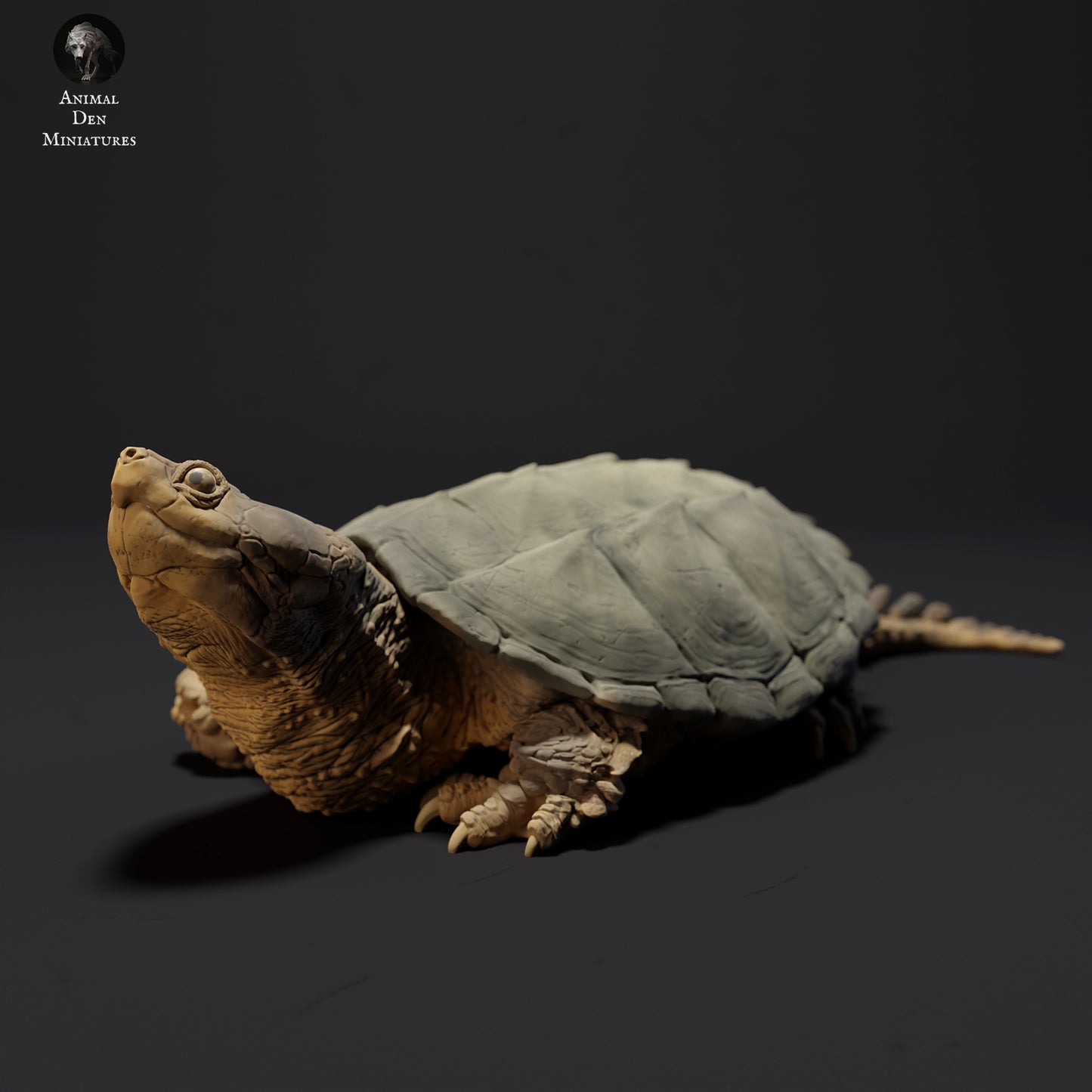 Common Snapping Turtle Sunbathing - Animal Den Miniatures