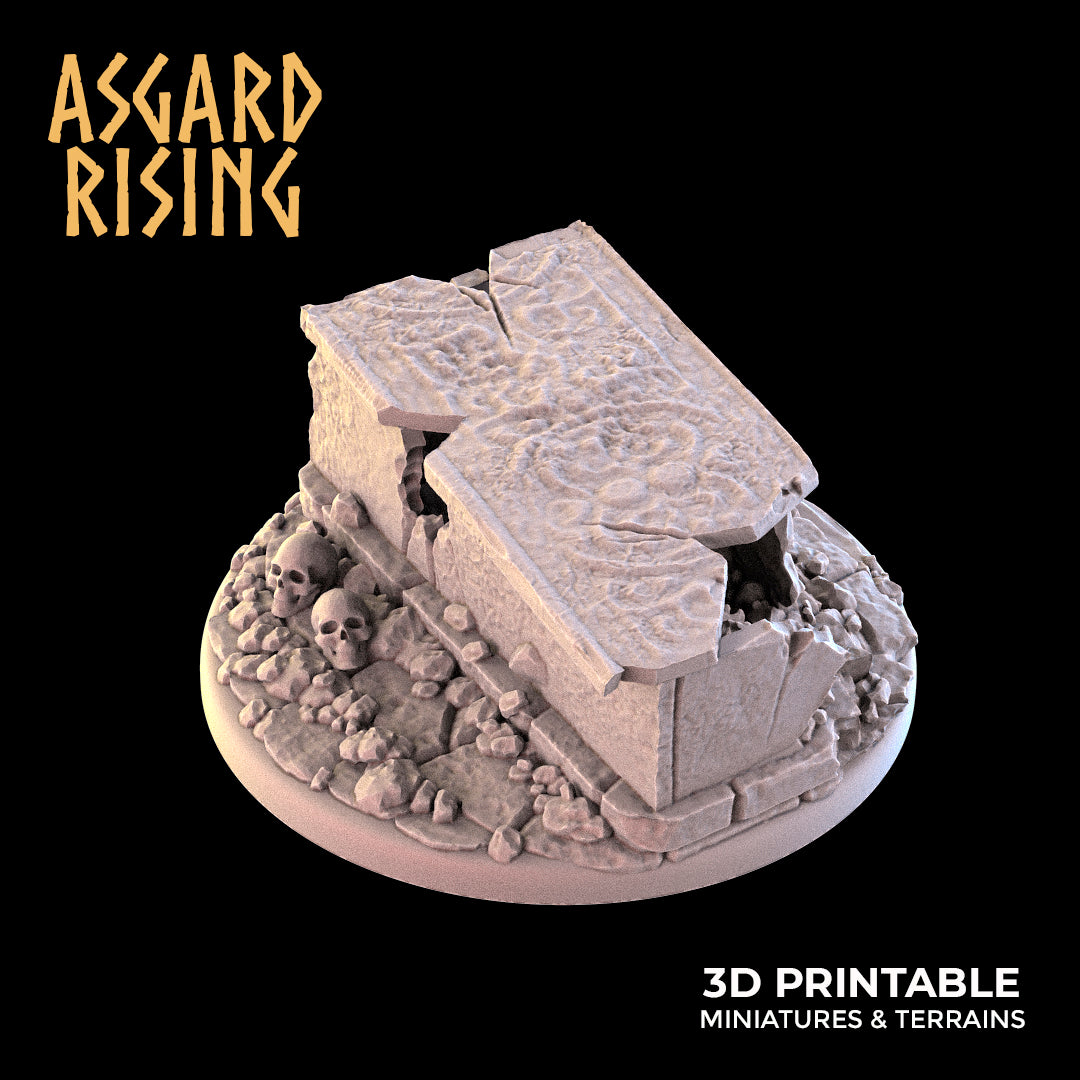 Crushed Tomb 50mm Round Base - Asgard Rising