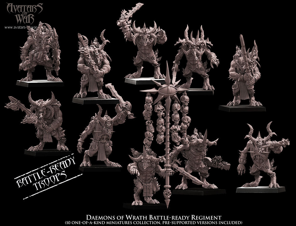 Daemons of Wrath Battle-Ready regiment (10 Daemons) - Avatars of War