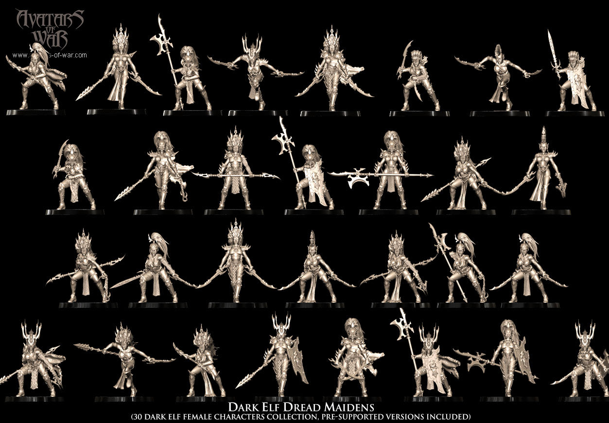 Dark Elf Dread Maidens (30 Dark Elves) - Avatars of War