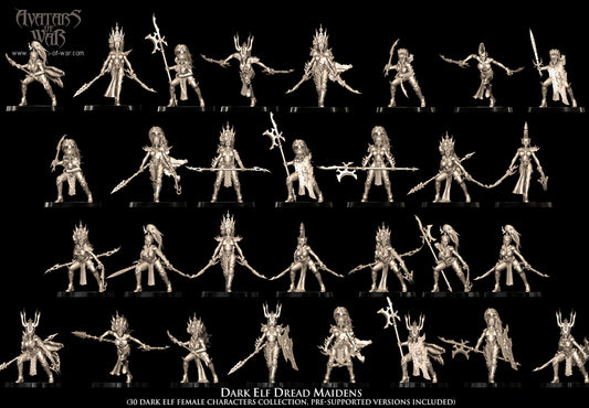 Dark Elf Dread Maidens (30 Dark Elves) - Avatars of War