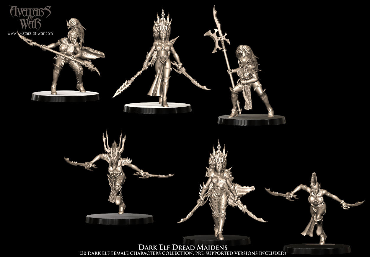 Dark Elf Dread Maidens (30 Dark Elves) - Avatars of War