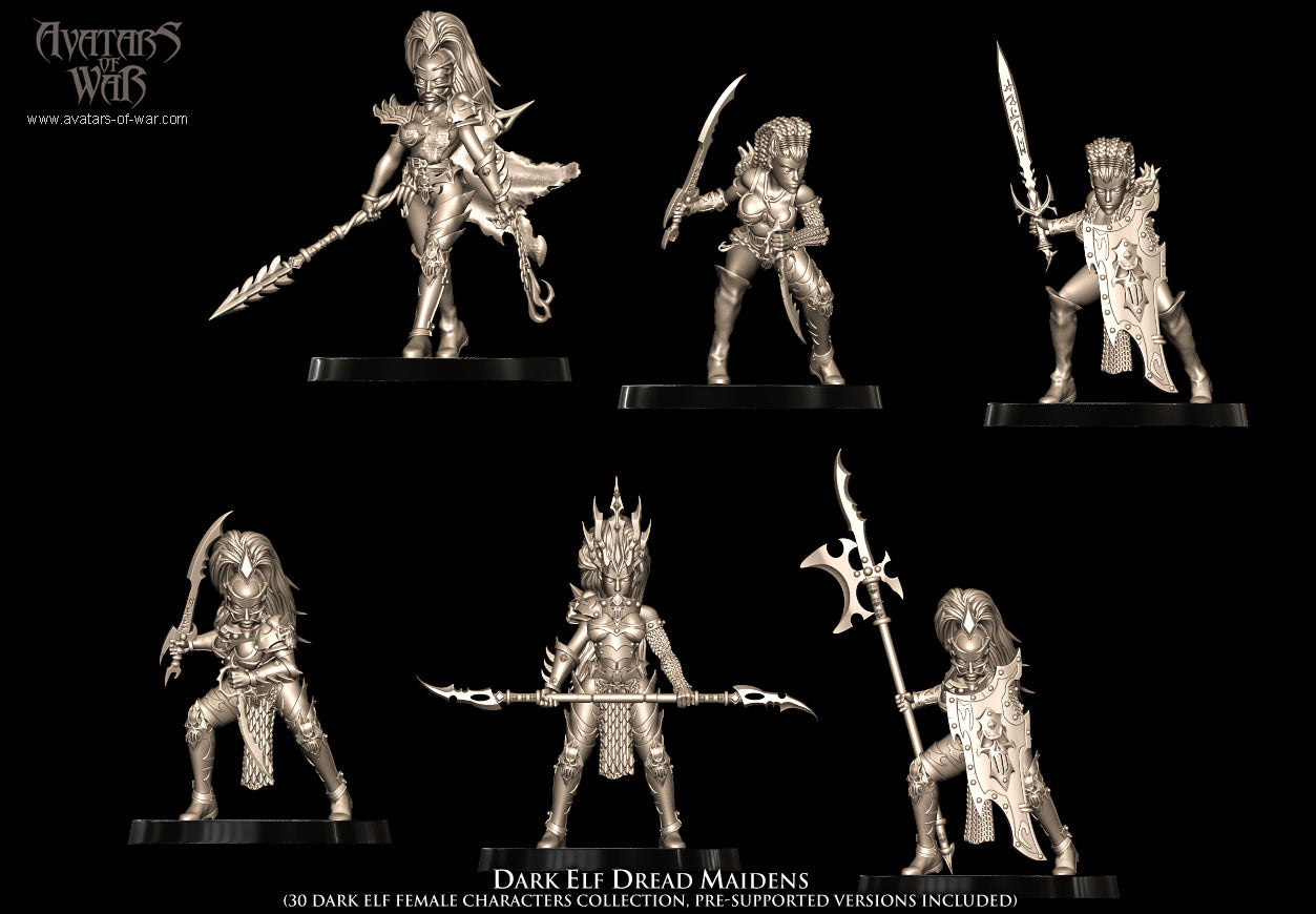 Dark Elf Dread Maidens (30 Dark Elves) - Avatars of War