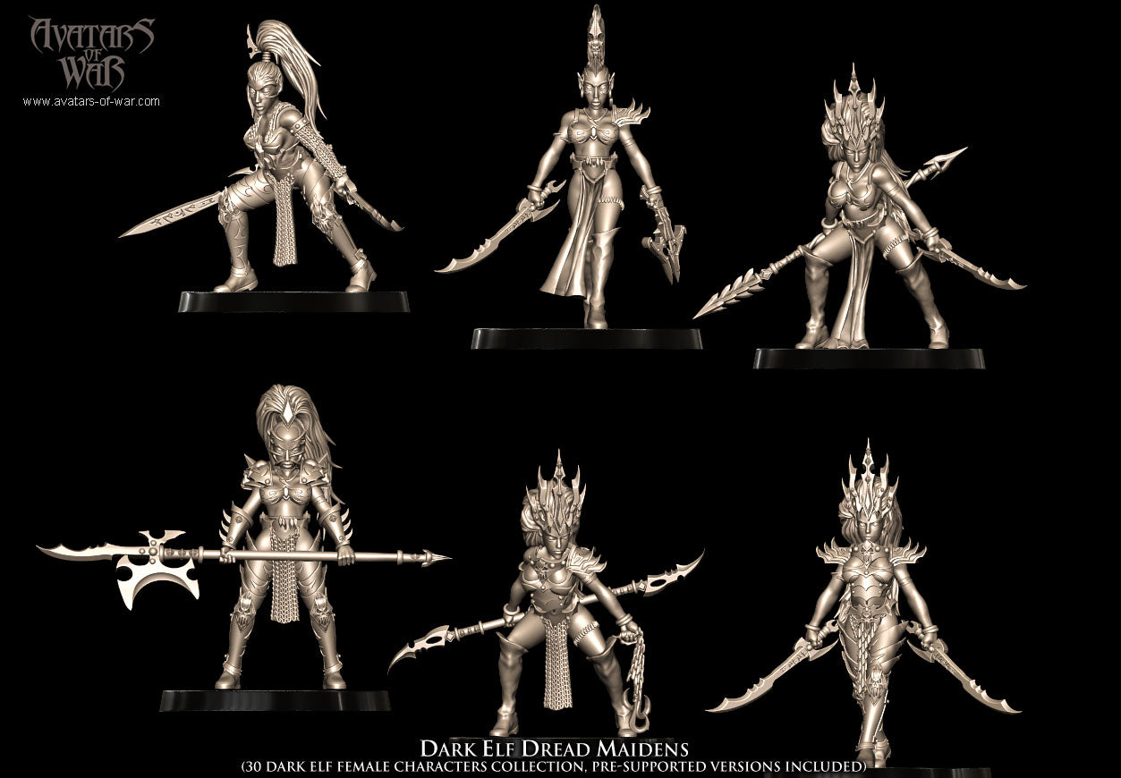 Dark Elf Dread Maidens (30 Dark Elves) - Avatars of War