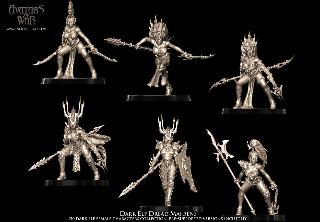 Dark Elf Dread Maidens (30 Dark Elves) - Avatars of War