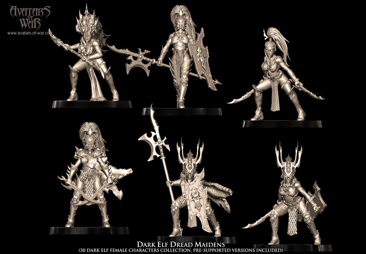 Dark Elf Dread Maidens (30 Dark Elves) - Avatars of War