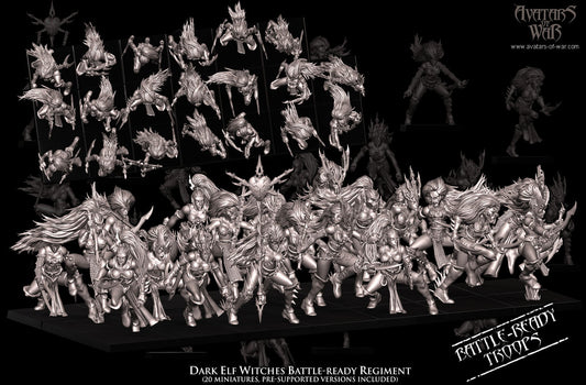 Dark Elf Witches Battle-Ready regiment (20 Dark Elves) - Avatars of War