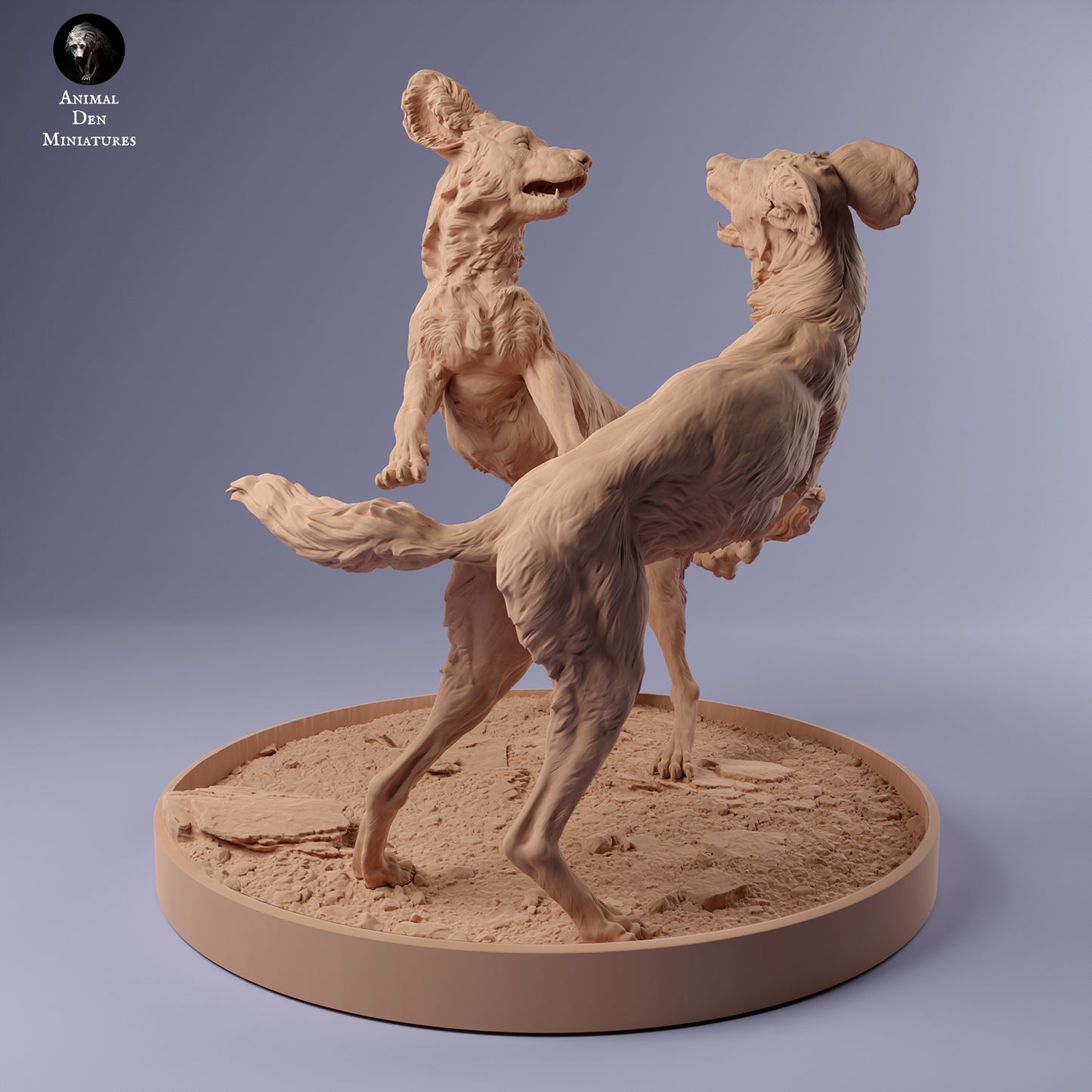 African Wild Dogs Play - Animal Den Miniatures