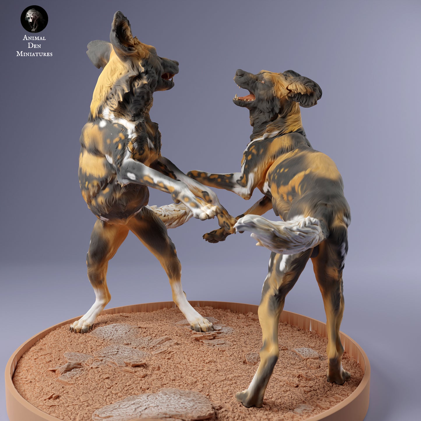 African Wild Dogs Play - Animal Den Miniatures