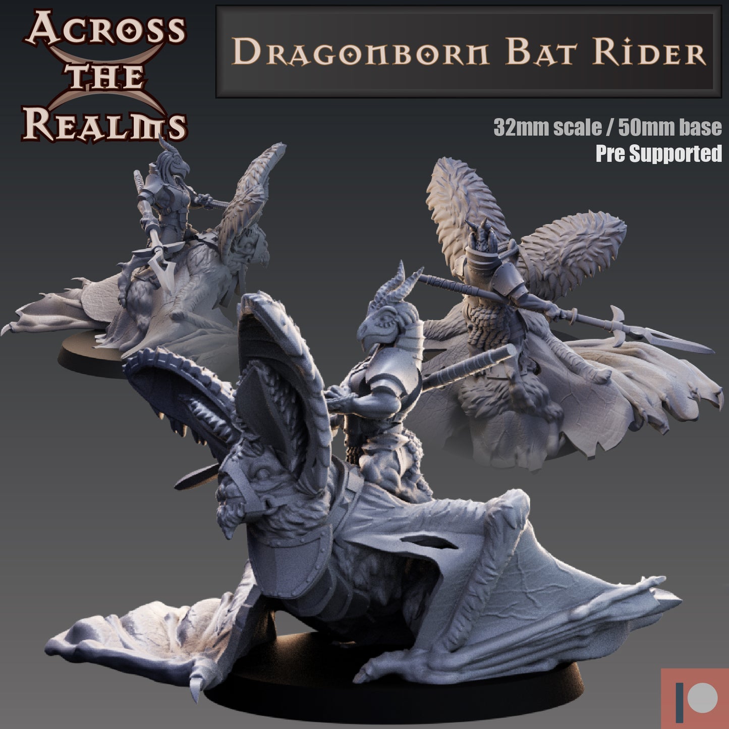 3x Dragonborn Bat Riders - Across the Realms