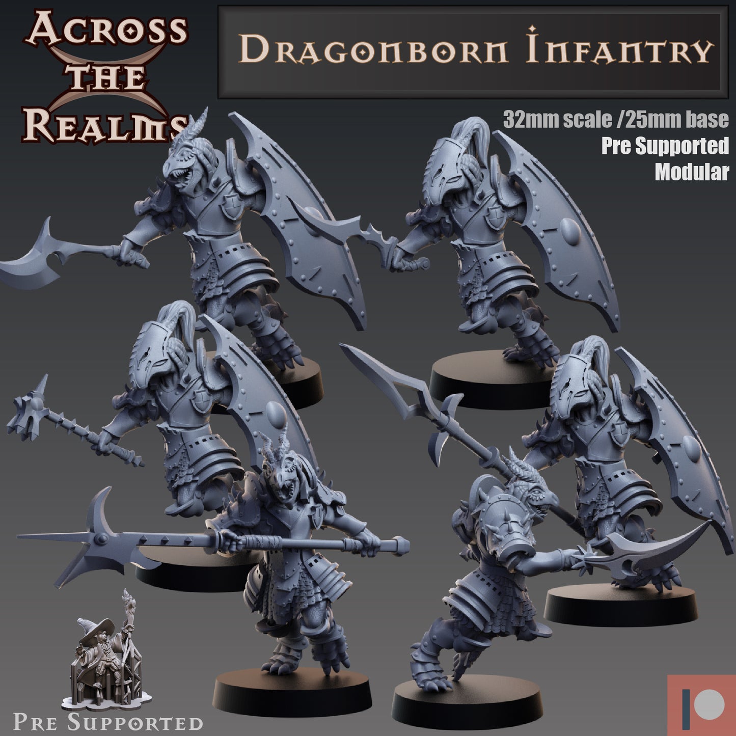 3x Dragonborn Infantry - Across the Realms