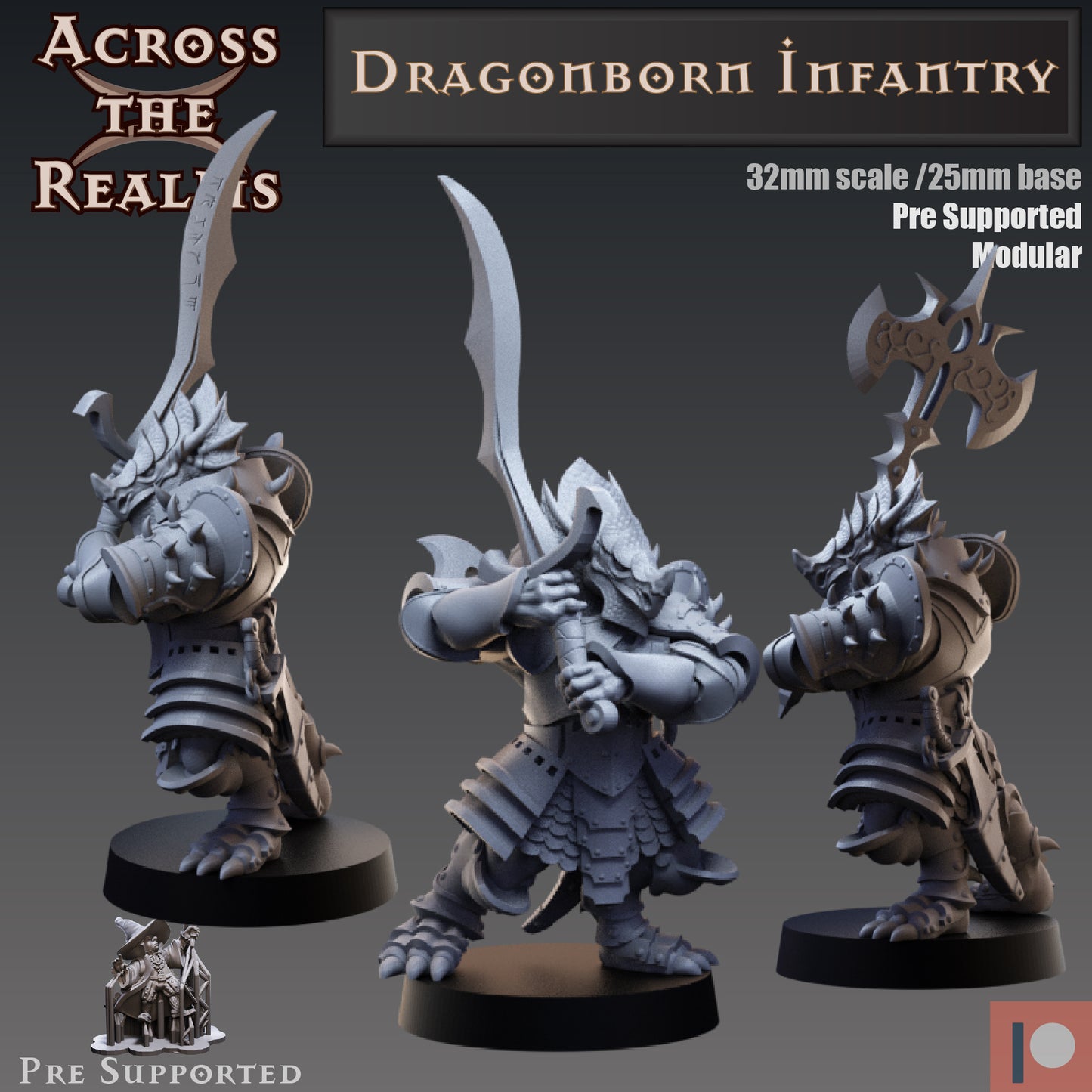 3x Dragonborn Infantry - Across the Realms