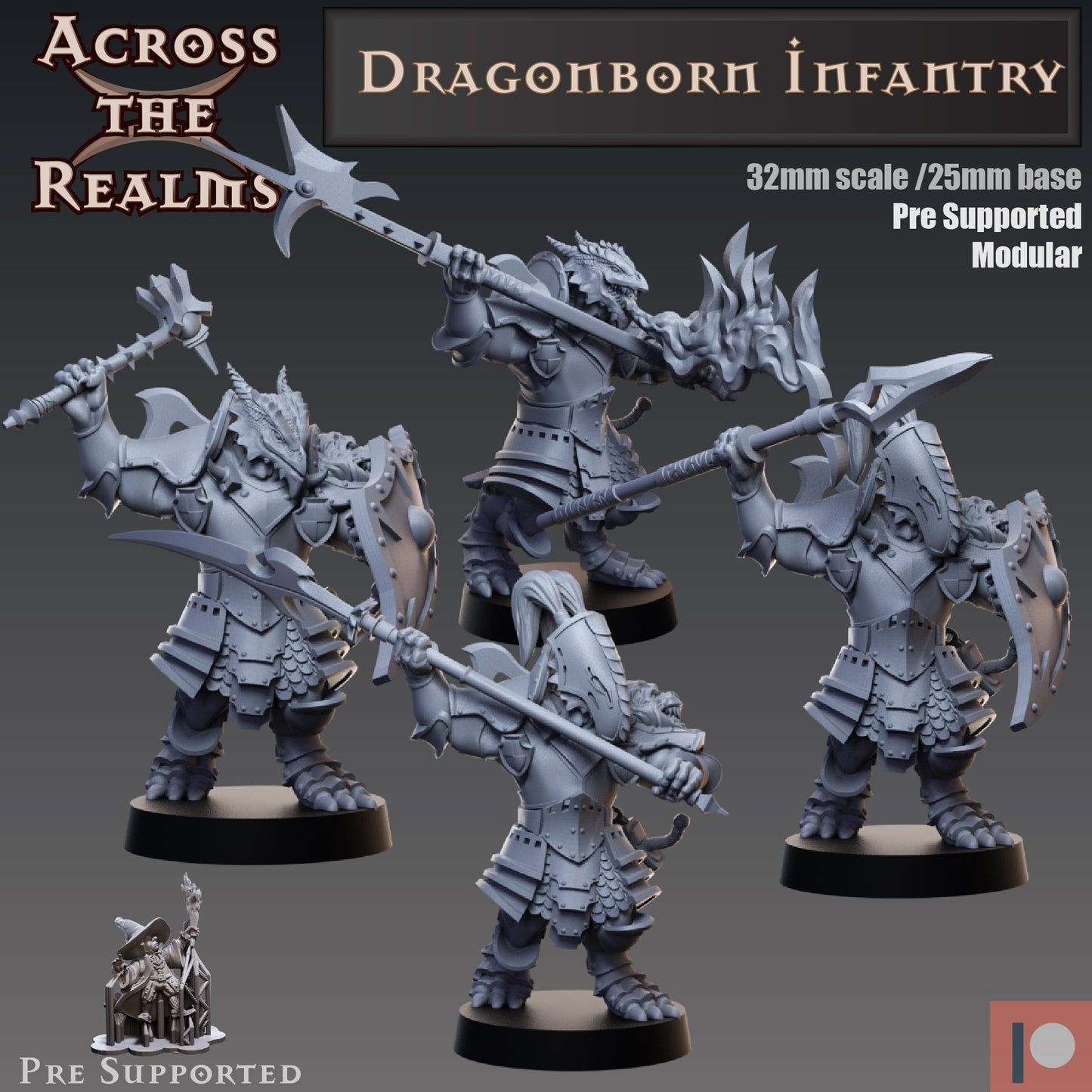 3x Dragonborn Infantry - Across the Realms