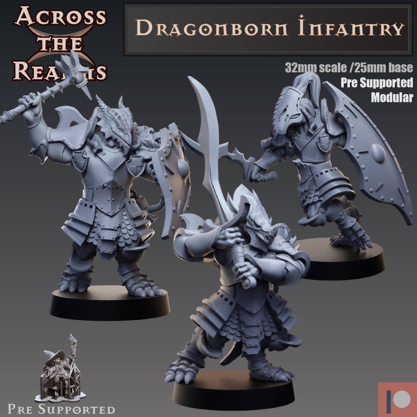 3x Dragonborn Infantry - Across the Realms