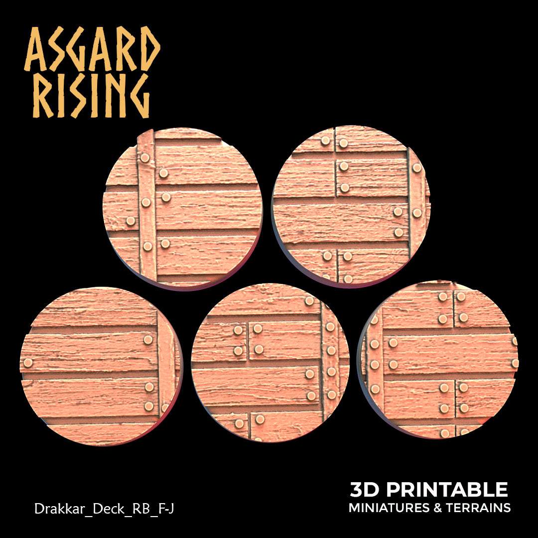 Drakkar Deck - 5x 25mm Round Base (ver. 2)  - Asgard Rising