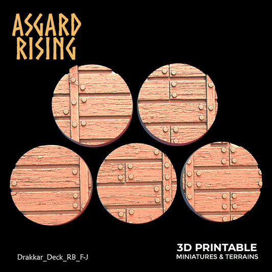 Drakkar Deck - 5x 25mm Round Base (ver. 2)  - Asgard Rising