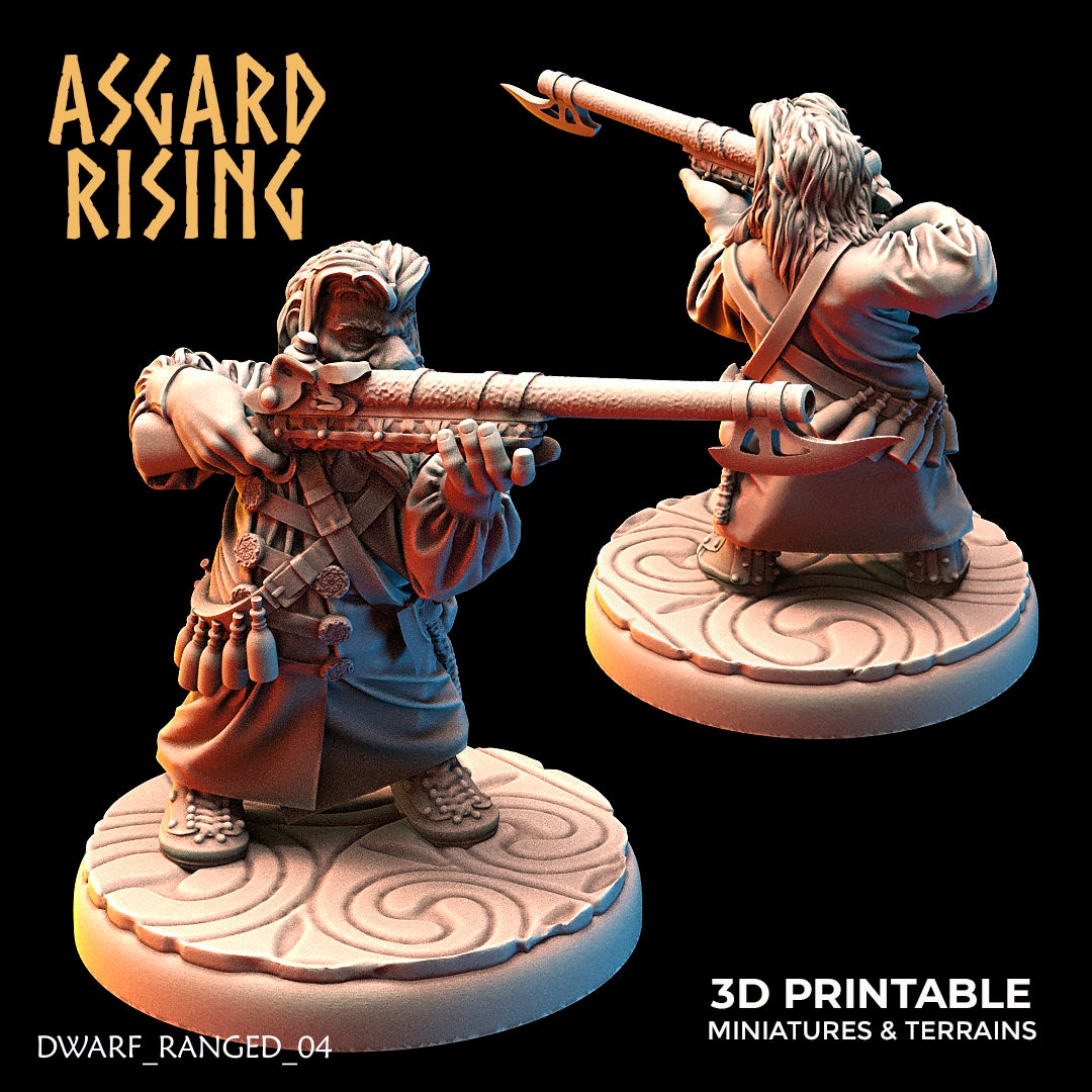 DWARF RANGED: Dwarves in Clothes with Firearms (Short and Long barrels) - Asgard Rising