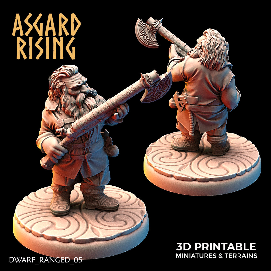 DWARF RANGED: Dwarves in Clothes with Firearms (Short and Long barrels) - Asgard Rising