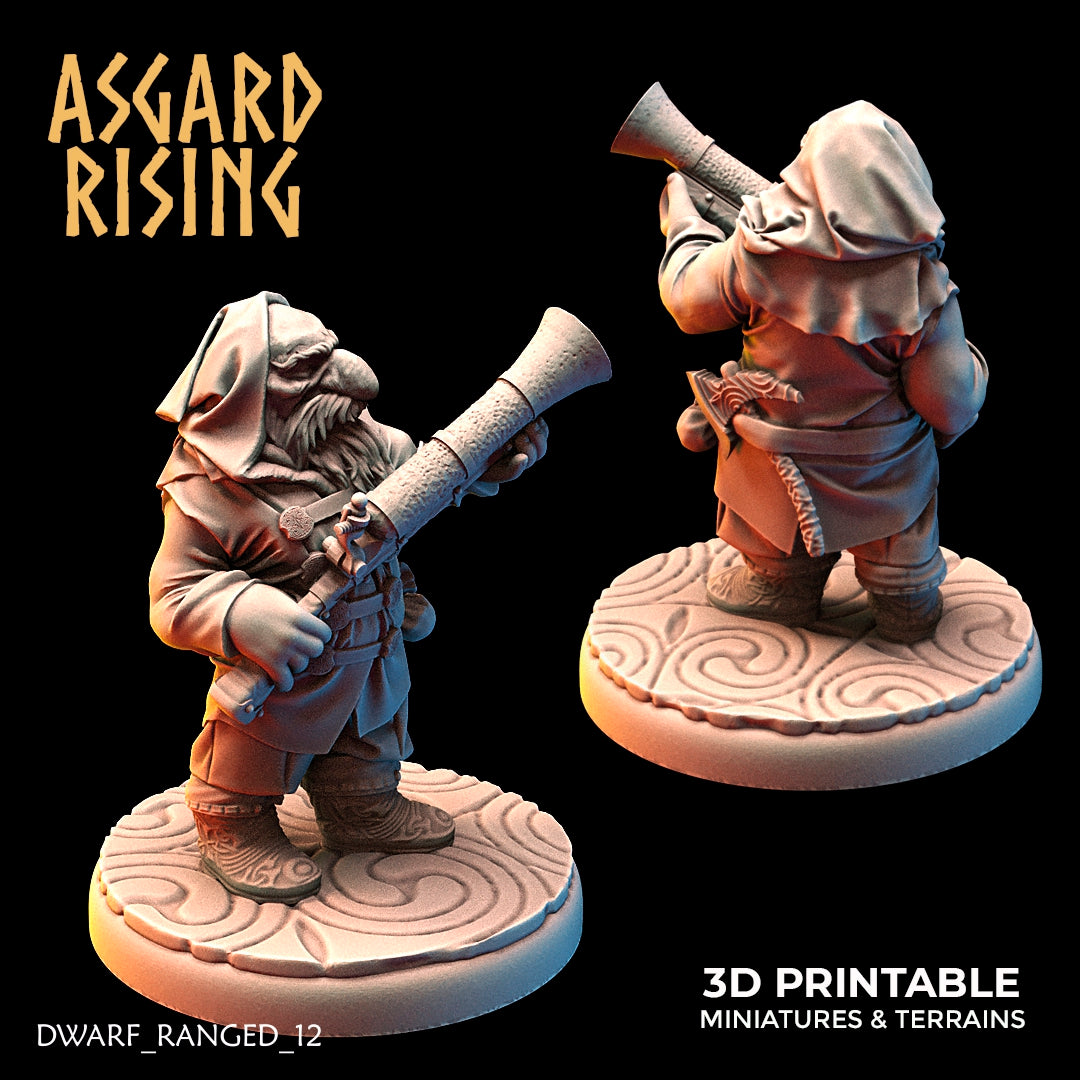 DWARF RANGED: Dwarves in Hooded clothes with Firearms (Short barrels) - Asgard Rising